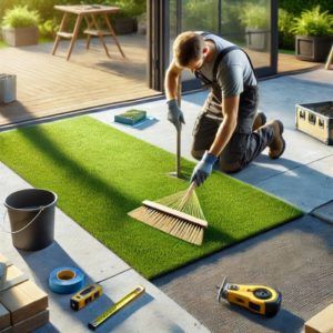 Cómo colocar césped artificial sobre hormigón