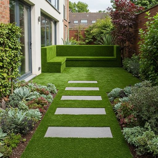 Ideas para jardín con césped artificial